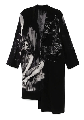 Yohji Yamamoto printed coat - Black