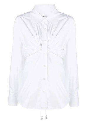 Alexander Wang ruched-waist lonsleeved shirt - White