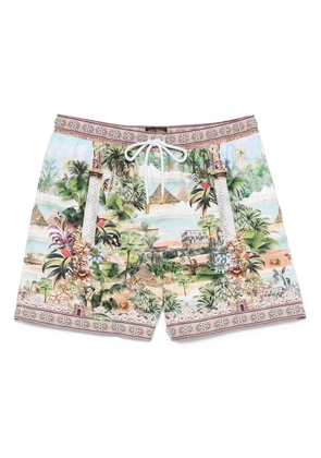 Camilla Views of the Valley-print swim shorts - Green