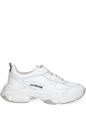Love Moschino logo lace-up sneakers - White
