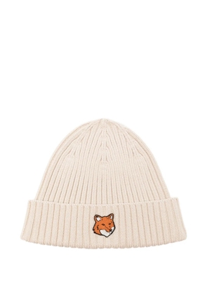 Maison Kitsuné logo-patch beanie - Neutrals