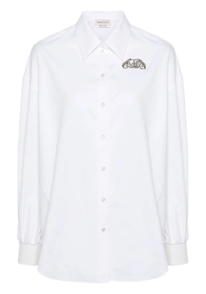Alexander McQueen crystal-embellished cotton shirt - White