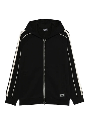 Ea7 Emporio Armani logo-tape hoodie - Black