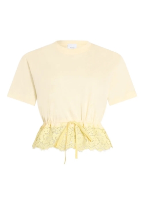 Patou lace-hem T-shirt - Yellow