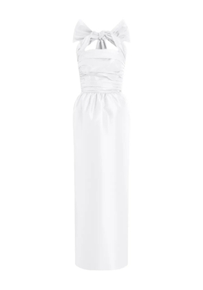 Patou halterneck bow maxi dress - White