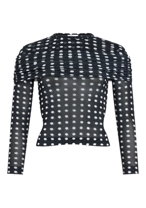 Patou polka-dot ruched top - Black