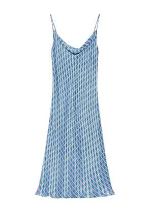 DRIES VAN NOTEN cowl-neck striped slip dress - Blue
