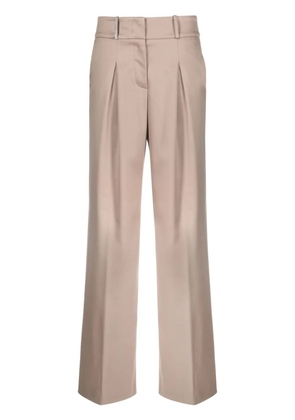 Peserico dart-embellished twill wide-leg trousers - Brown