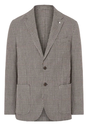 LUIGI BIANCHI MANTOVA plaid check blazer - Brown