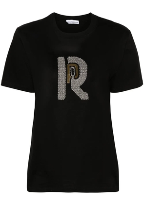 Rabanne bead-embellished cotton T-shirt - Black