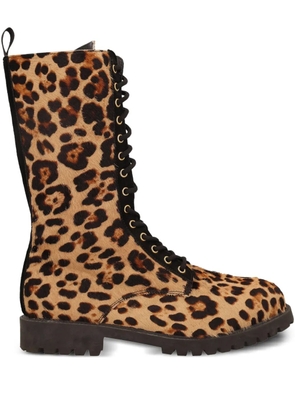 Moschino Pre-Owned 35mm leopard-print boots - Brown