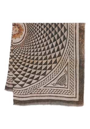 Faliero Sarti mosaic-pattern scarf - Brown