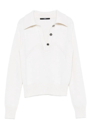 SAPIO button-embellished polo top - White