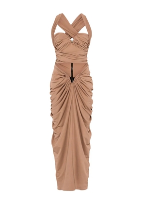 MITILIANE COUTURE draped maxi dress - Brown