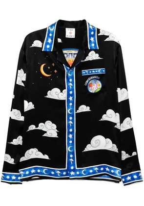 Casablanca long-sleeved cuban-collar shirt - Black