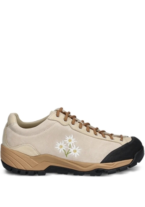 Diemme Movida Stella Alpina flower-embroidered suede sneakers - Neutrals