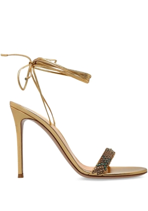Gianvito Rossi 105mm rhinestone-embellished sandals - Gold