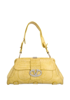 Valentino Garavani Pre-Owned 2000 crocodile-embossed shoulder bag - Yellow