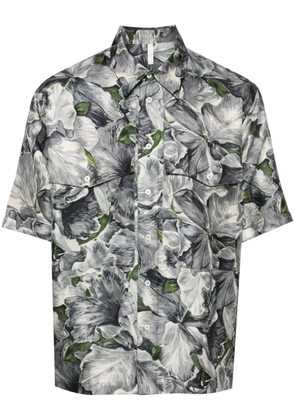 Sunflower floral-print bowling shirt - Grey