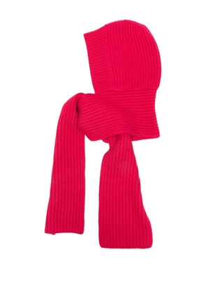 Liska ribbed hooded scarf - Red