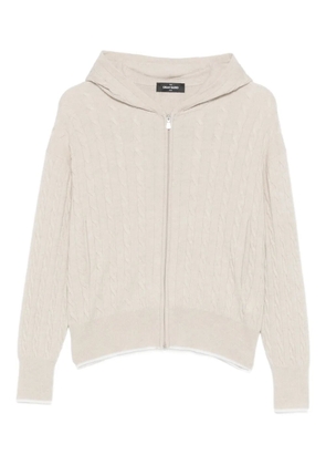 Gran Sasso cable-knit zip-fastening hoodie - Neutrals