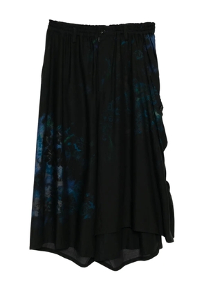 Y's floral-print trousers - Black