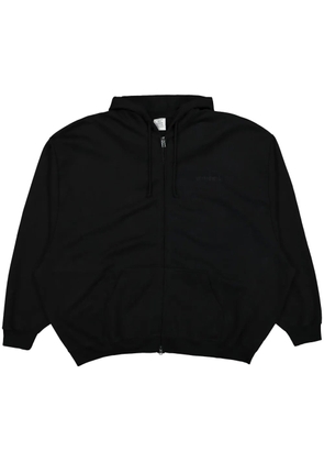 VETEMENTS logo-embroidered zip-up hoodie - Black