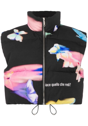 MOSCHINO JEANS padded cropped vest - Black