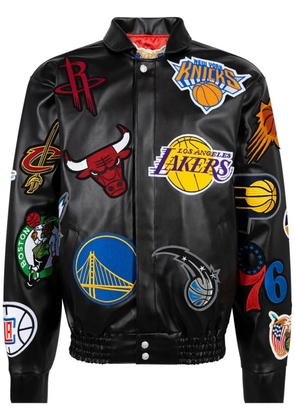 Jeff Hamilton x NBA Collage vegan leather jacket - Black