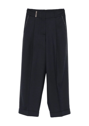 Peserico pleated side-stripe trousers - Blue