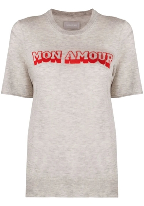 Zadig&Voltaire Mon Amour-jacquard cashmere sweater - Grey