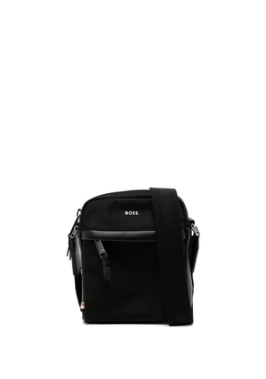 BOSS logo-embossed messenger bag - Black