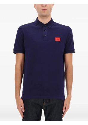 HUGO logo-patch polo shirt - Blue