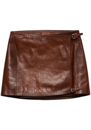 Prada leather mini skirt - Brown