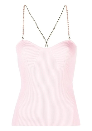 Blugirl crystal-embellished strap knit top - Pink