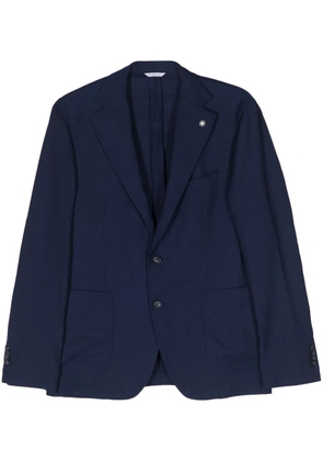 Manuel Ritz single-breasted virgin wool blazer - Blue