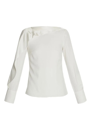 ERDEM ruffle-detail long-sleeve top - Neutrals