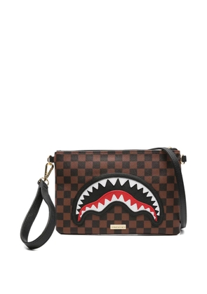 Sprayground Sharks in Paris clutch bag - Brown