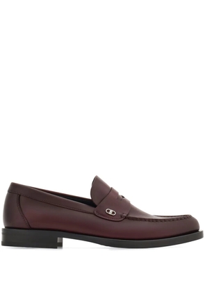 Ferragamo Gancini-plaque penny loafers - Red