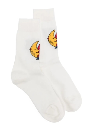 Sky High Farm Strawberry & Moon socks - White