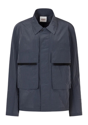 TOMBOY grid-pattern cargo-pocket jacket - Grey