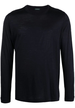 Zanone crew-neck virgin-wool T-shirt - Blue
