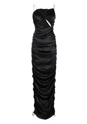 Del Core draped silk maxi dress - Black