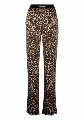 TOM FORD leopard-print straight-leg trousers - Neutrals