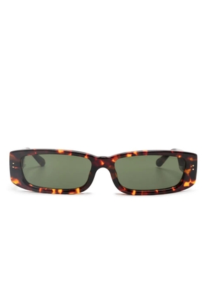 Linda Farrow tortoiseshell-effect rectangle-frame sunglasses - Brown
