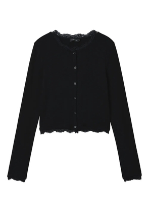 tout a coup lace-trim cardigan - Black