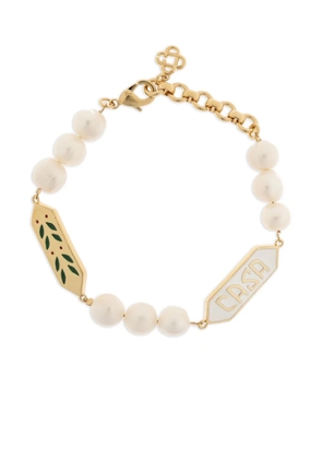 Casablanca embellished logo-plaque bracelet - Gold