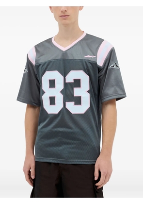 ICE & TECHNO perforated-panel number applique T-shirt - Grey