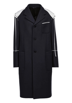 Ferragamo single-breasted hooded coat - Blue