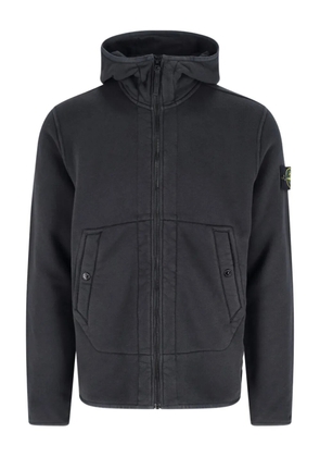 Stone Island logo-patch hoodie - Black